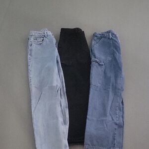Set of Three Denim and Black Jeans